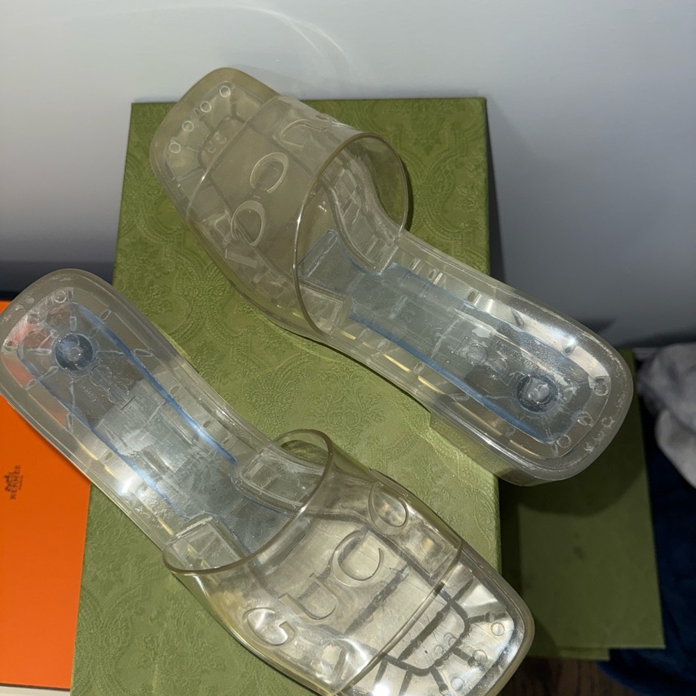 Clear rubber Gucci sandal
